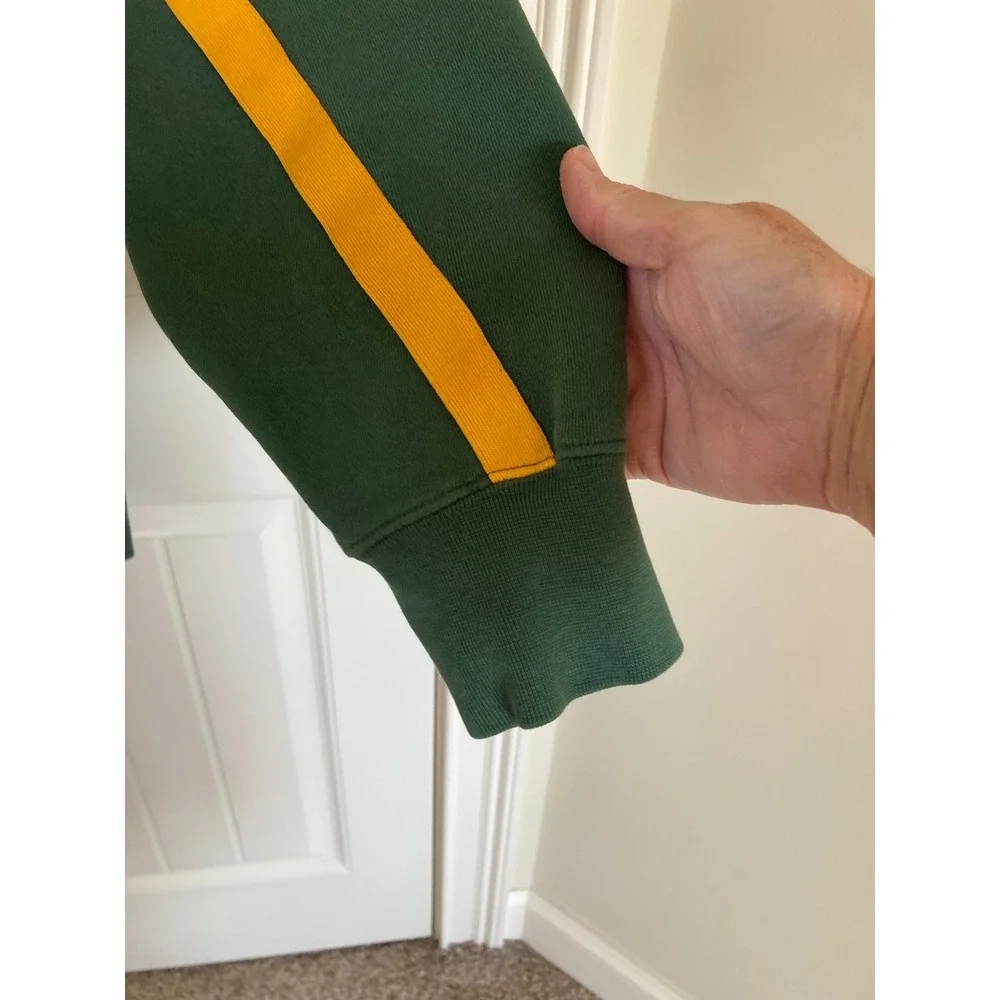 VTG Reebok NFL Green Bay Packers Authentic Sideline Hoodie Green Yellow Mens L